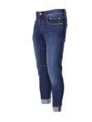 Siviglia Jeans denim 5 tasche con toppe blu-light