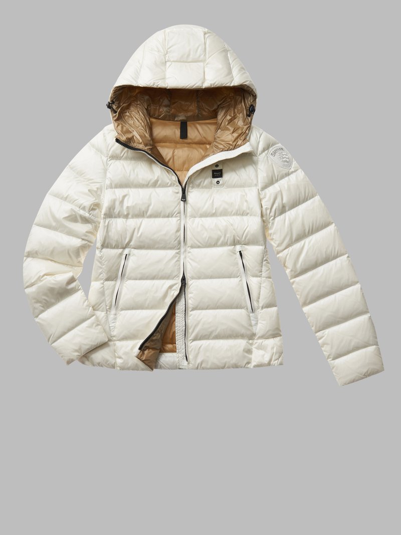 PIUMINO SFIANCATO CON CAPPUCCIO CHARME BIANCO