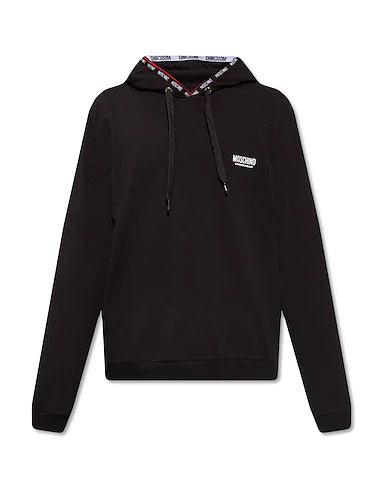 Felpa moschino con capuccio underwear nera