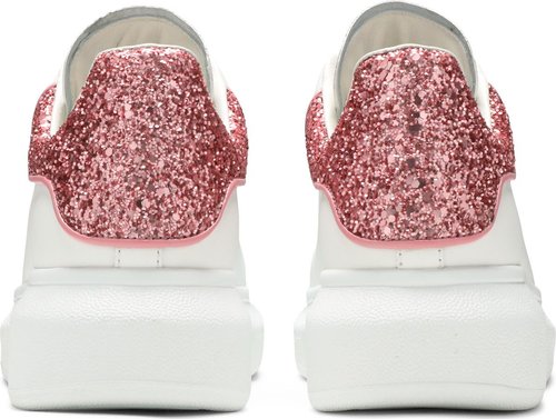 Alexander Mcqueen Sneaker Oversize da Donna in Bianco/rosa glitter