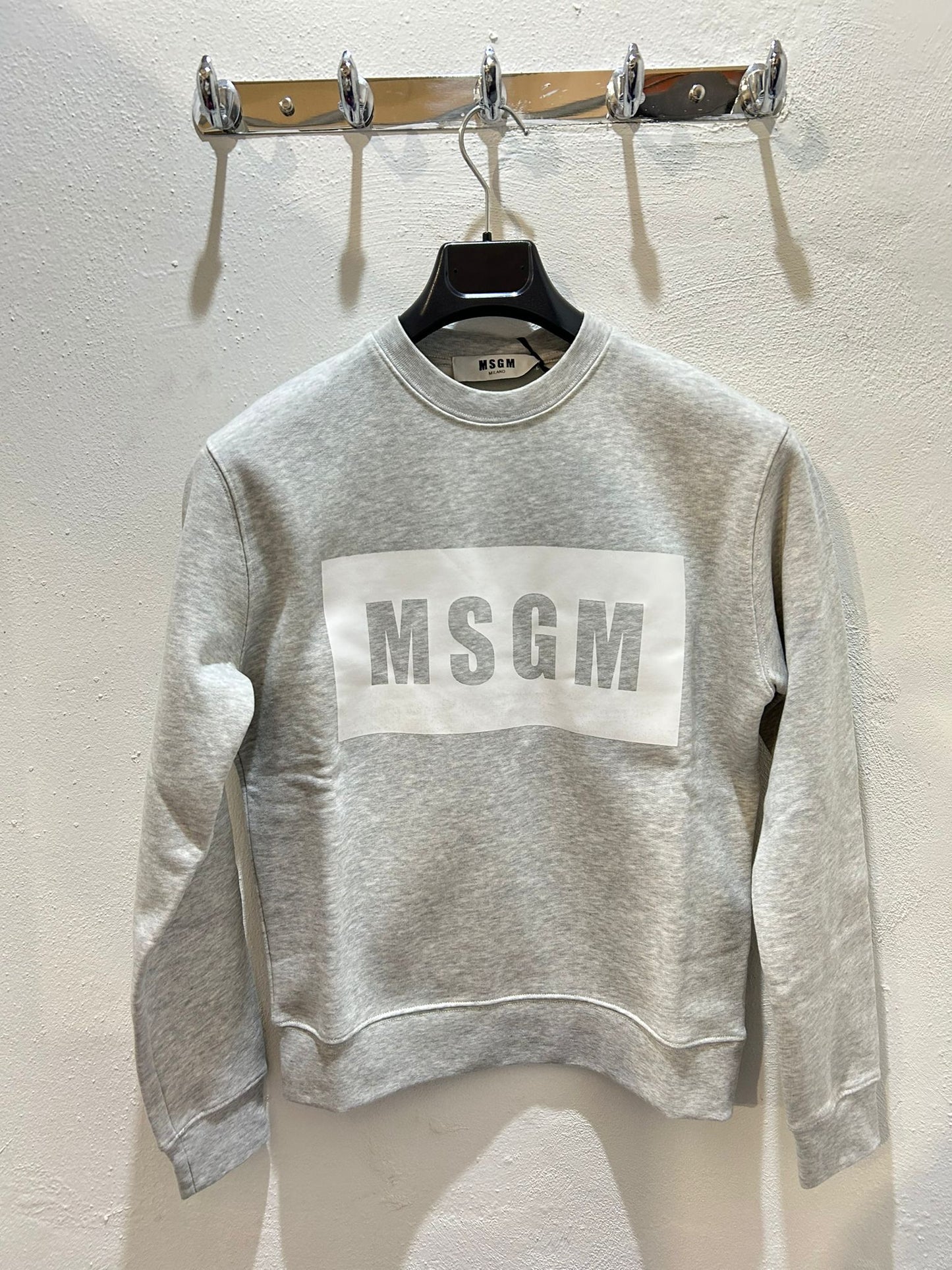 FELPA MSGM GRIGIO LOGATA