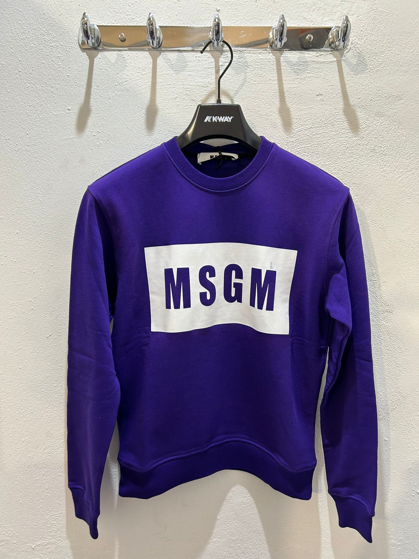 FELPA MSGM PURPLE CON LOGO IN BIANCO