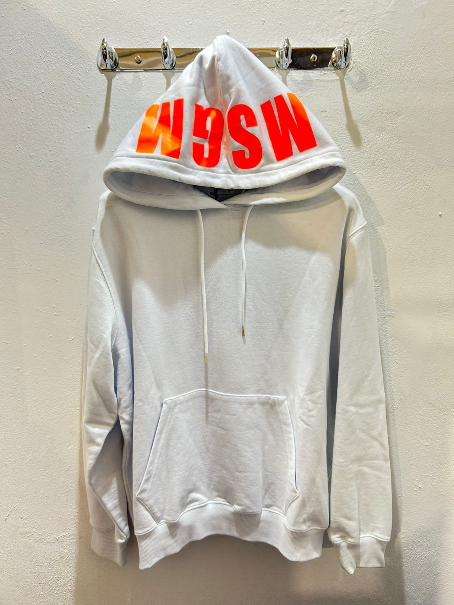 FELPA MSGM CON CAPPUCCIO LOGATO ORANGE