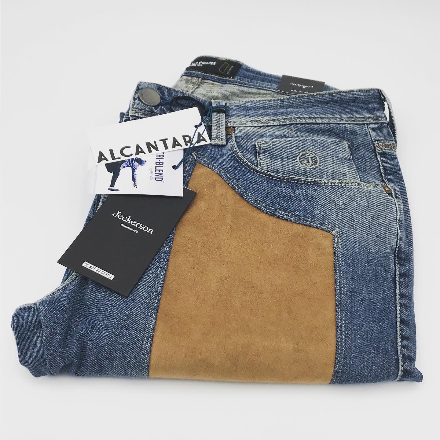 Jeans Jeckerson slim con alcantara beige