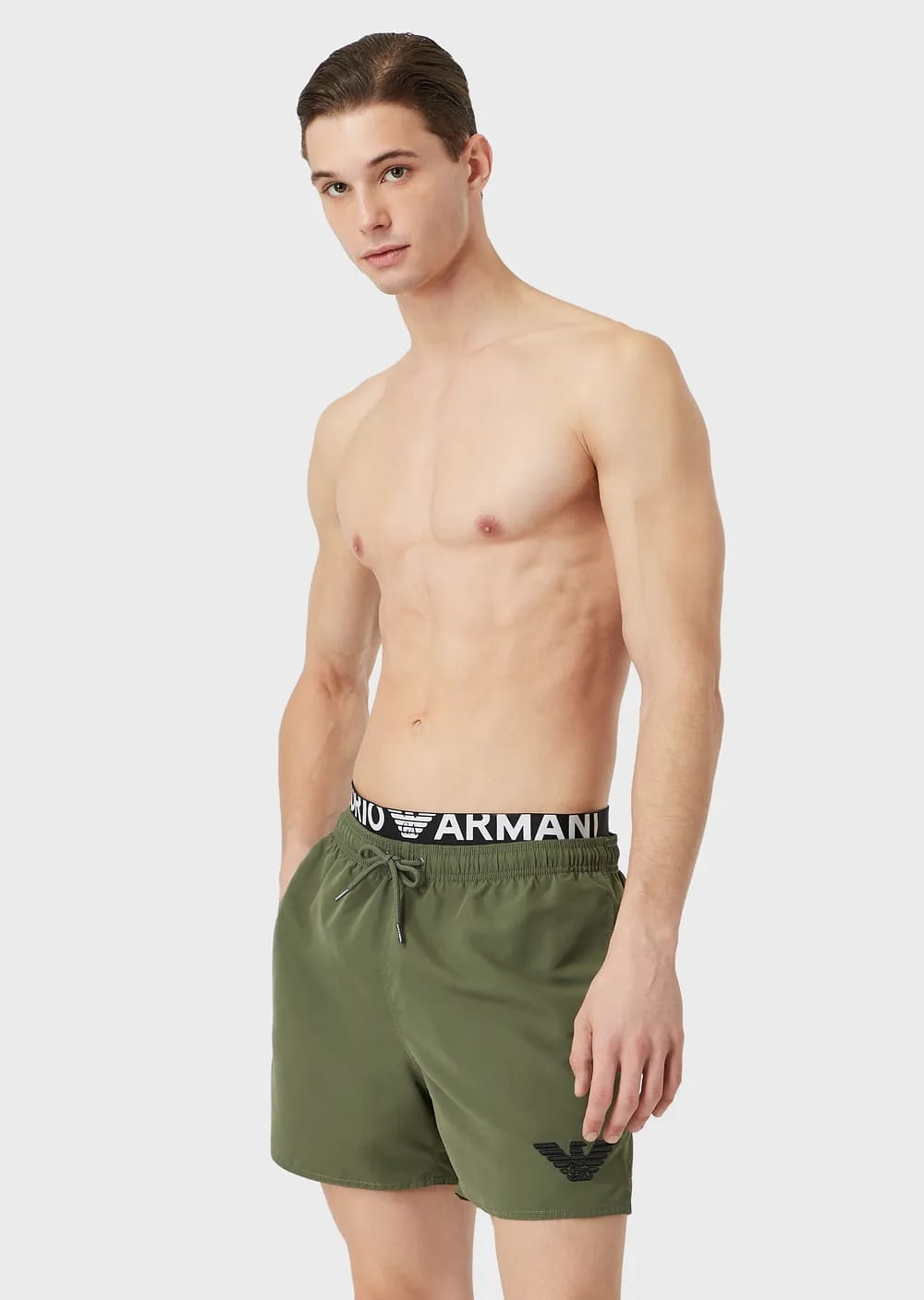 EMPORIO ARMANI Costume shorts in tessuto riciclato Logoband ASV