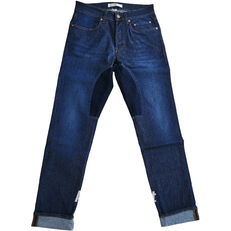 Jeans Siviglia denim scuro c/toppe blu