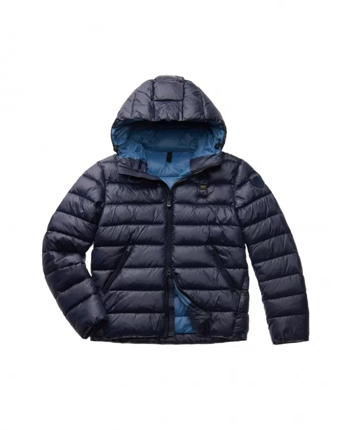 BLAUER Piumino uomo con cappuccio Eco Virgil Blu