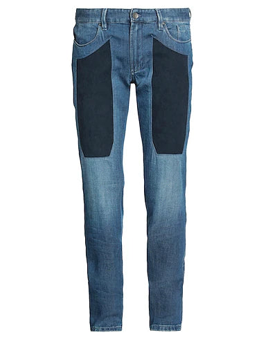 Jeckerson jeans denim con alcantara nera