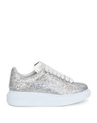 Alexander Mcqueen sneaker glitter in argento