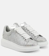 Alexander Mcqueen sneaker glitter in argento
