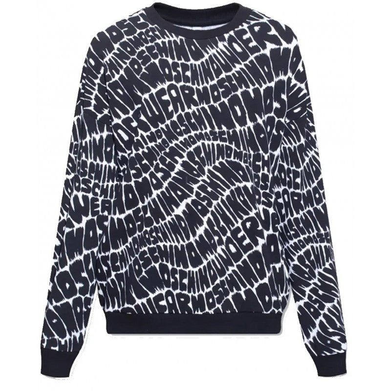 Felpa Moschino underwear multilogata bianco/nero