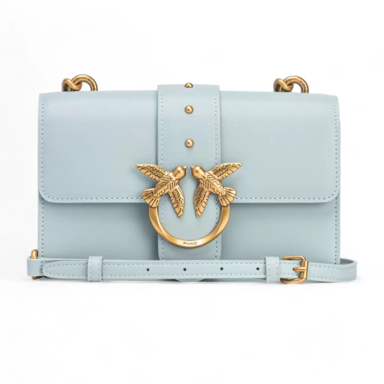 PINKO SHOULDER BAG LOVE ONE MINI CLASSIC LIGHT BLUE