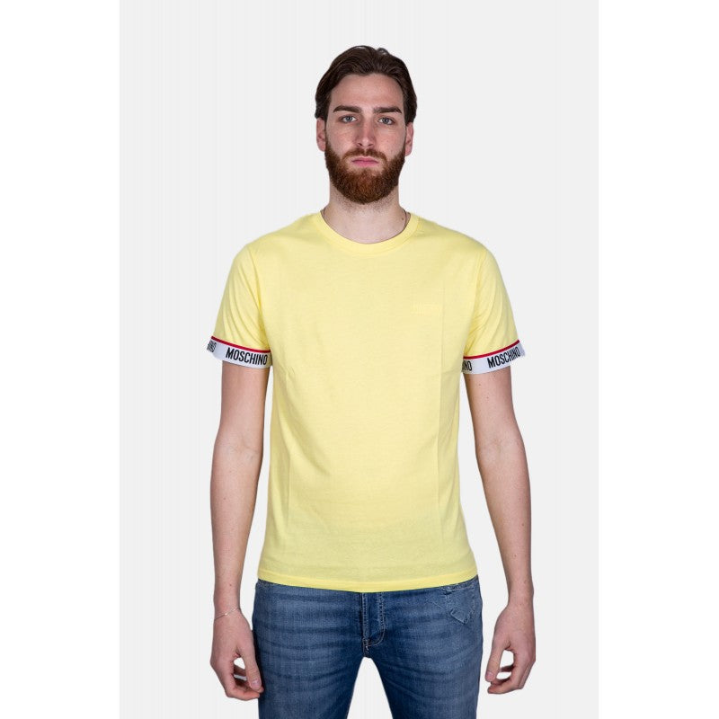 T-shirt con banda logata MOSCHINO GIALLO