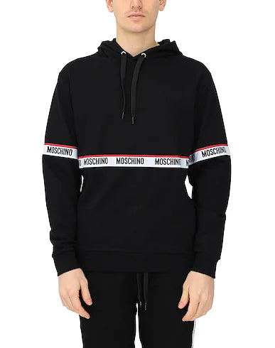 Felpa Moschino con logo centrale nera