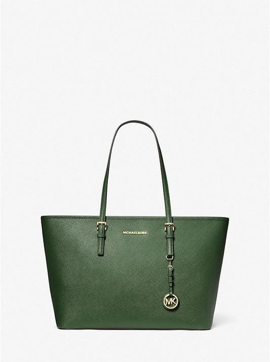 MICHAEL KORS Borsa tote Jet Set media in pelle Saffiano con zip superiore