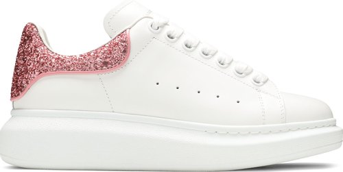 Alexander Mcqueen Sneaker Oversize da Donna in Bianco/rosa glitter