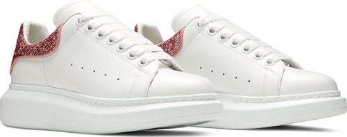 Alexander Mcqueen Sneaker Oversize da Donna in Bianco/rosa glitter