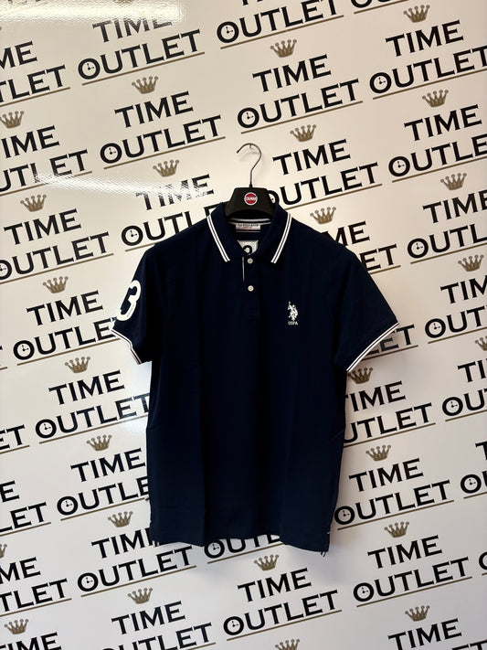 U.S Polo ASSN Polo shirt a maniche corte in cotone piquet con logo e numero