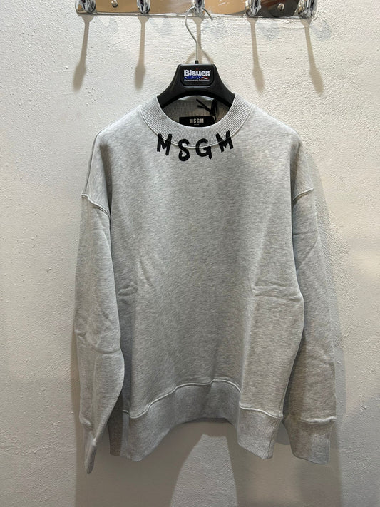 FELPA MSGM GRIGIA CON LOGO IN GIROCOLLO
