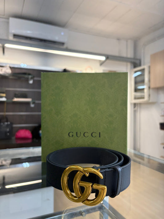 Cintura GG Marmont larga con fibbia lucida