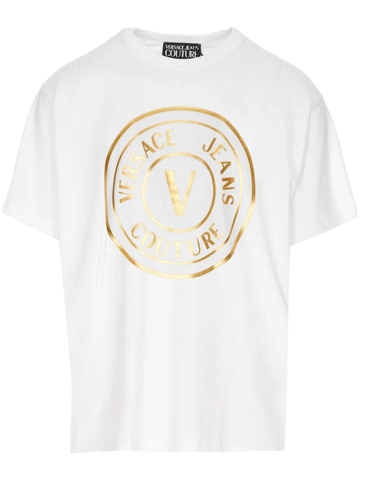 T-SHIRT BIANCA 'V-EMBLEM' Versace jeans couture