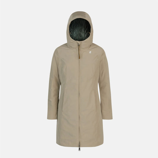 K-WAY DENISE WARM COTTON HANDFEEL Beige Grey-Green WOMAN