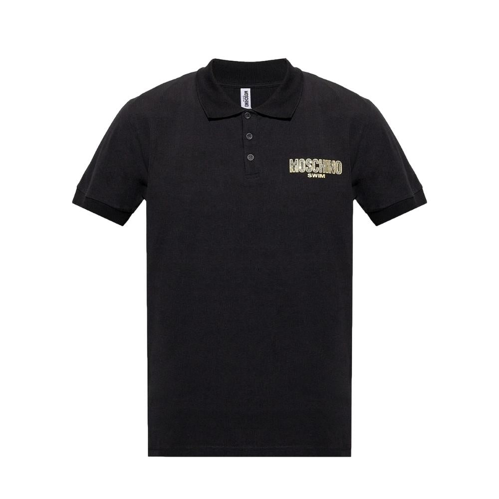 Polo Moschino Swim logo NERO