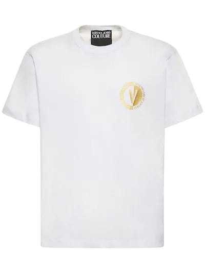 Versace Jeans Couture T-shirt V-Emblem in jersey di cotone