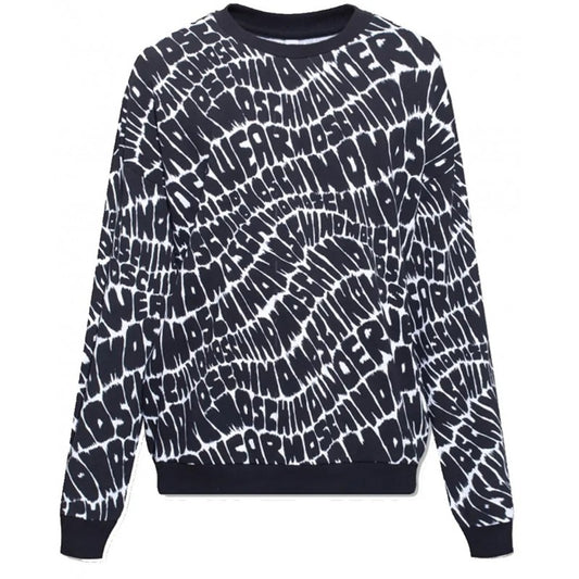 Felpa Moschino underwear multilogata bianco/nero