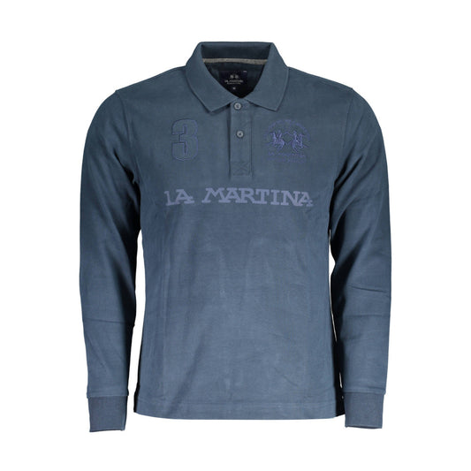 LA MARTINA Polo - Blu ricamo in rilievo