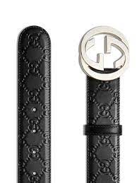 Cintura nera in pelle Gucci Signature