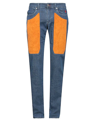 Jeckerson jeans denim con alcantara arancio