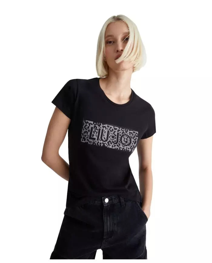 LIU JO T-shirt Donna con motivo a strass