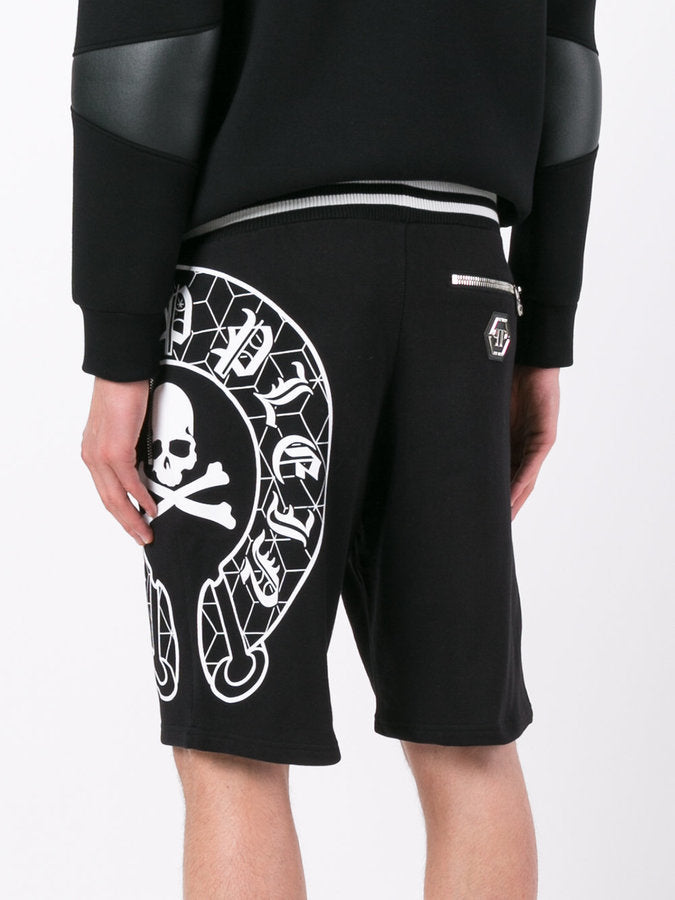 Pantaloncini di cotone neri per Philipp Plein