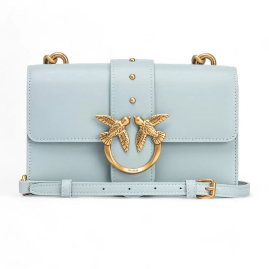 PINKO SHOULDER BAG LOVE ONE MINI CLASSIC LIGHT BLUE
