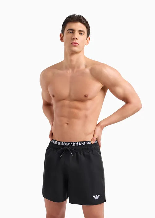 EMPORIO ARMANI Costume shorts in tessuto riciclato Logoband ASV