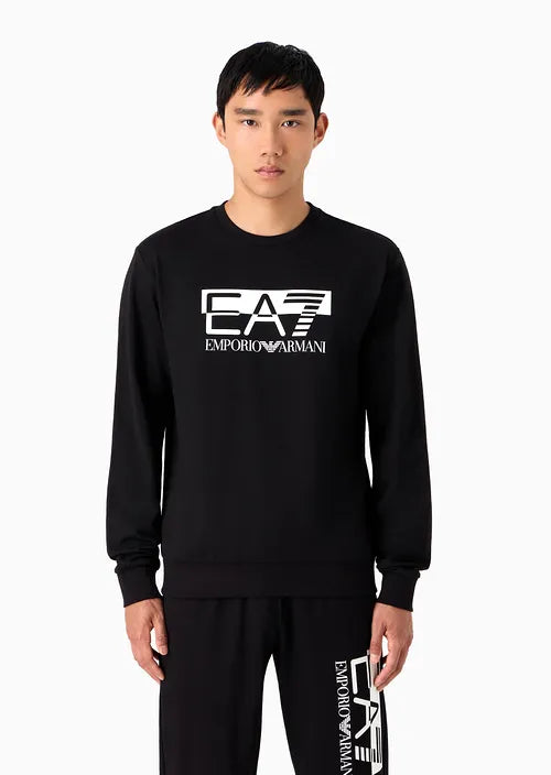 EA7  t Felpa girocollo Visibility in cotone Blu