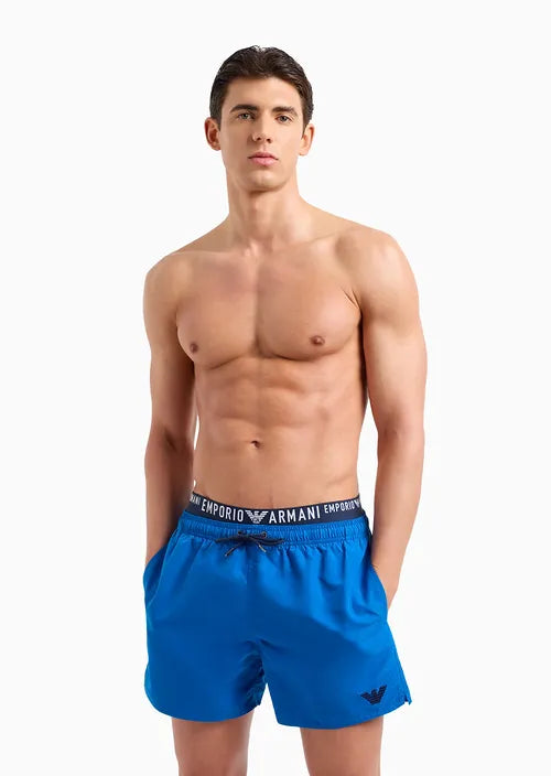 EMPORIO ARMANI Costume shorts in tessuto riciclato Logoband ASV